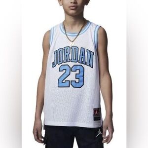 [Jordan] Nike Air Jordan #23 Basketball Jersey in Carolina Blue & White Youth L